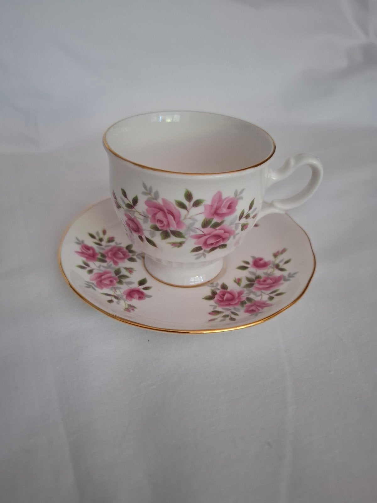 Vintage Gainsborough Bone China kop en schotel - 1950, Ophalen of Verzenden