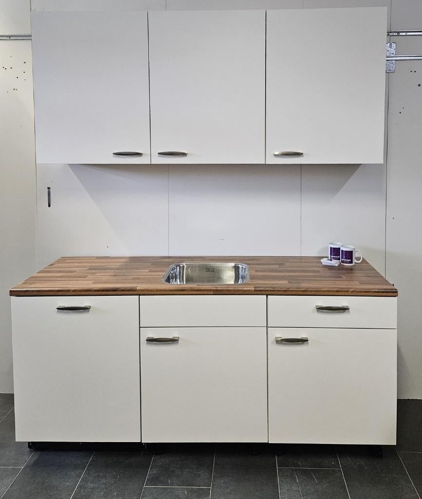 NIEUWE Q-Line Pantry keuken VOORRAAD 180 cm / INNOVARE, Wit, Nieuw, Enkelwandige keuken, Kunststof