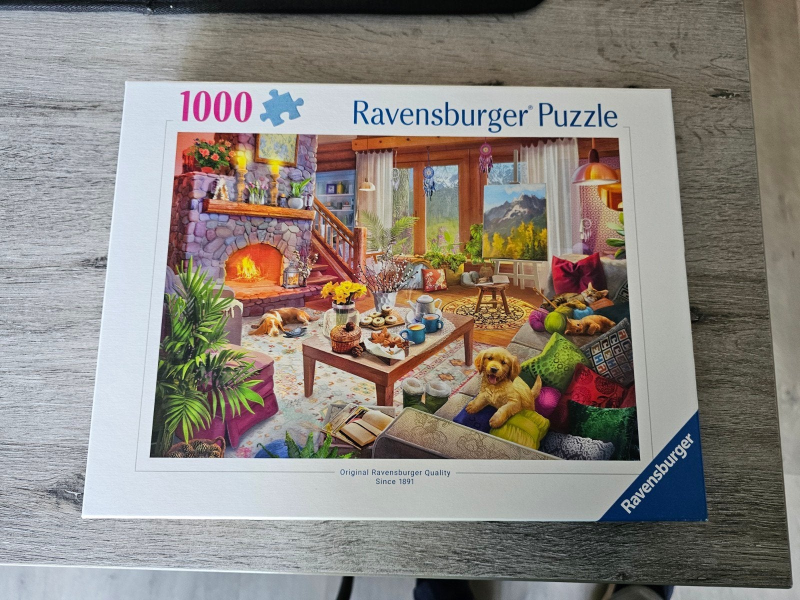 Legpuzzel ravensburger 1000stukjes woonkamer, Ophalen of Verzenden, 500 t/m 1500 stukjes, Zo goed als nieuw