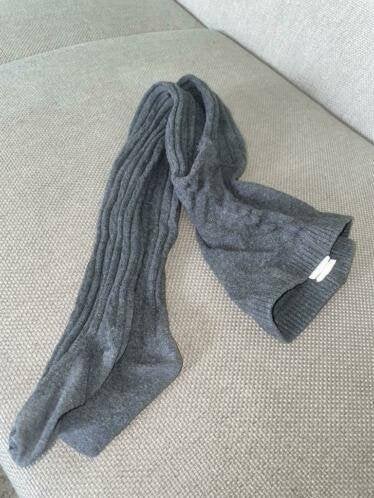 H&m maillot 134 140 antraciet grijs grijze legging kabel, Verzenden, Gebruikt, Meisje, Broek