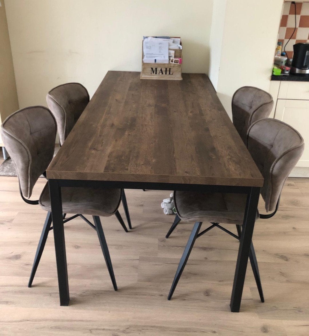 Eet tafel met 4 stoelen, Huis en Inrichting, Ophalen, 50 tot 100 cm, Zo goed als nieuw, 150 tot 200 cm