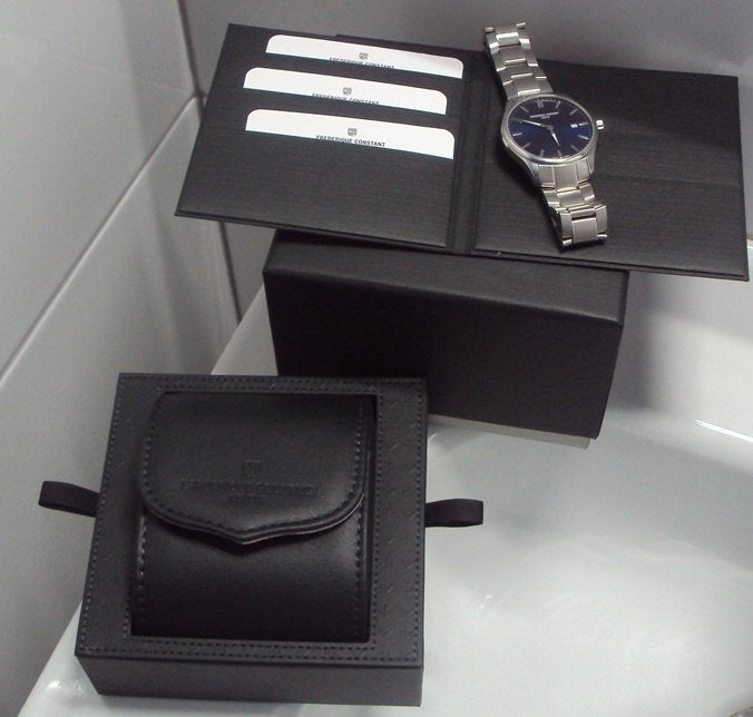 Frederique Constant, classics, FC220, blauwe plaat, full set, Overige merken, Staal, Staal, Polshorloge