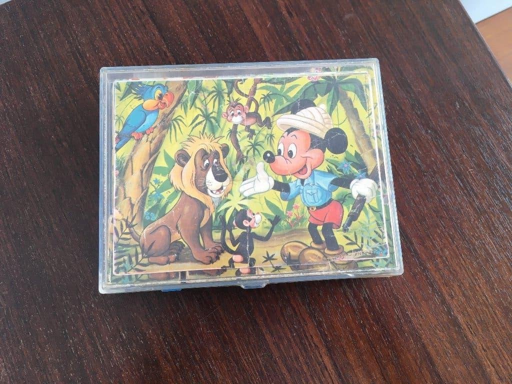 Retro Disney blokken puzzel uit de jaren 80 - Compleet, 2 tot 4 jaar, Gebruikt, Ophalen of Verzenden, Van hout