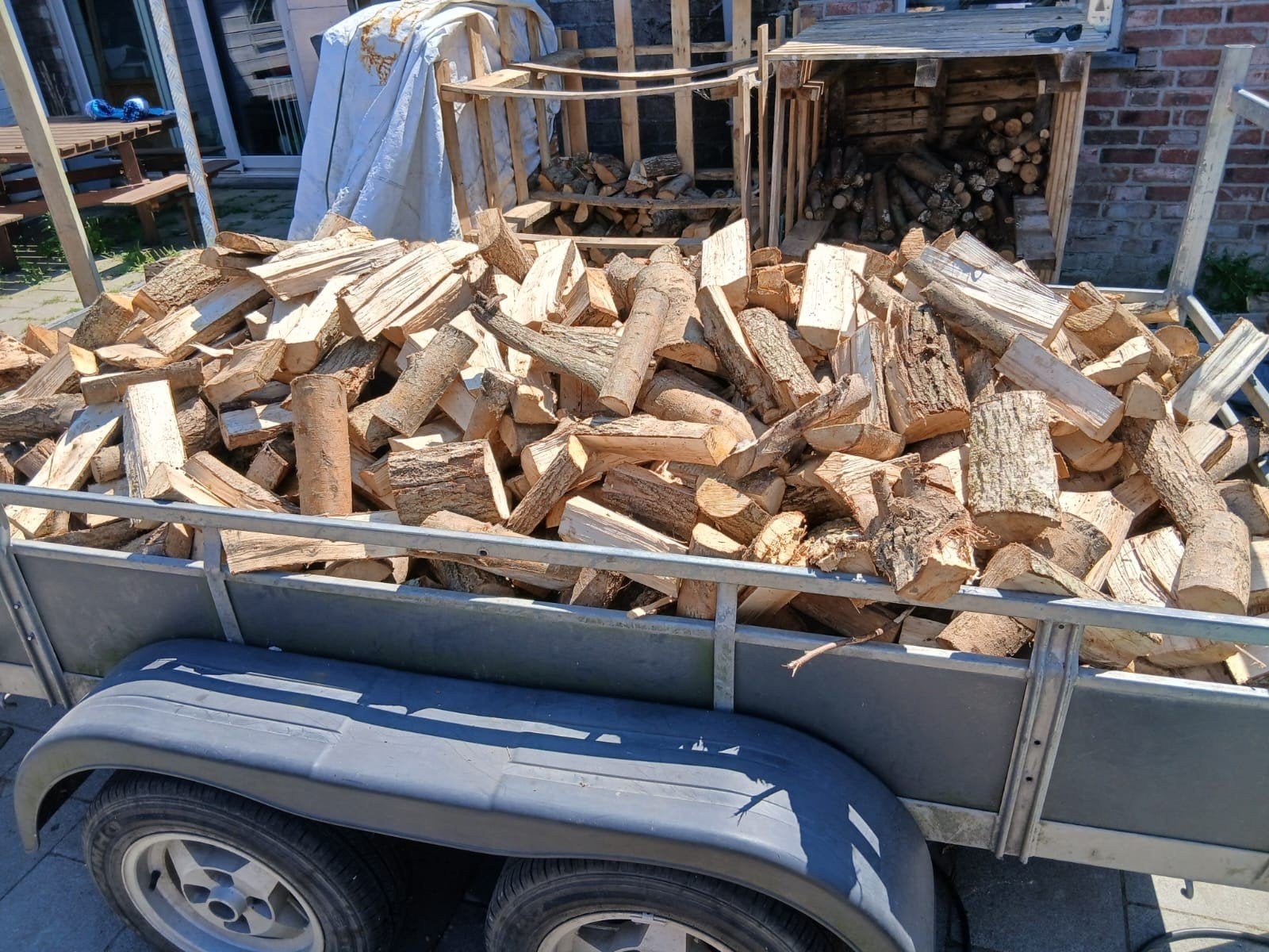 Gekloofd brandhout - wilgenhout, Tuin en Terras, Haardhout, Minder dan 3 m³, Ophalen, Overige houtsoorten, Blokken