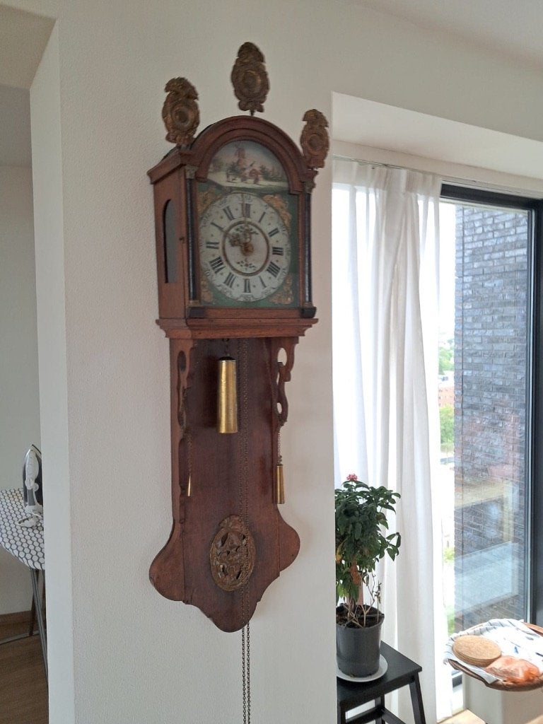 Originele antieke klassieke Friese staartklok, Antiek en Kunst, Antiek | Klokken, Ophalen