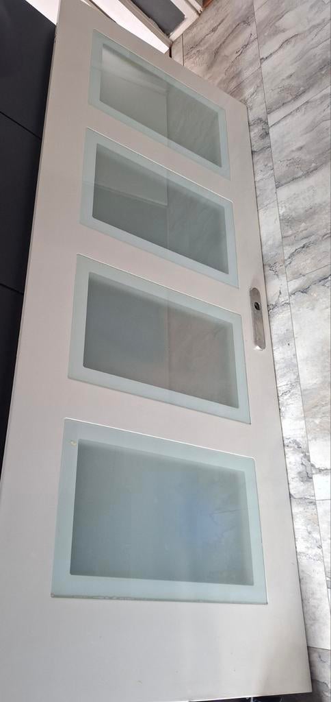 Mooie binnendeur met glas, 83,1x201 cm, linksdraaiend, Doe-het-zelf en Verbouw, Ophalen