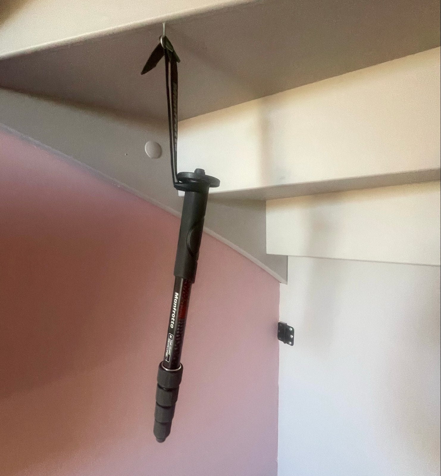 Manfrotto MMELMIIA5RD Eenpootstatief met tas, Eenpoot, Ophalen of Verzenden, Zo goed als nieuw, 150 tot 175 cm