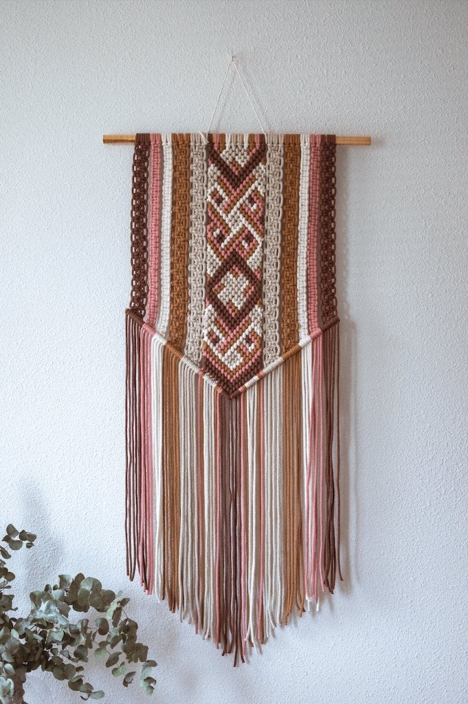 Macrame wandkleed wandhanger handgemaakt, 115 cm, 47 cm, Wandkleed, Nieuw