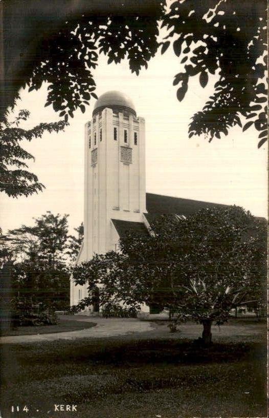 Nederlands Indië - Kerk - Postagentschap - 1932, Ophalen of Verzenden, Briefkaart
