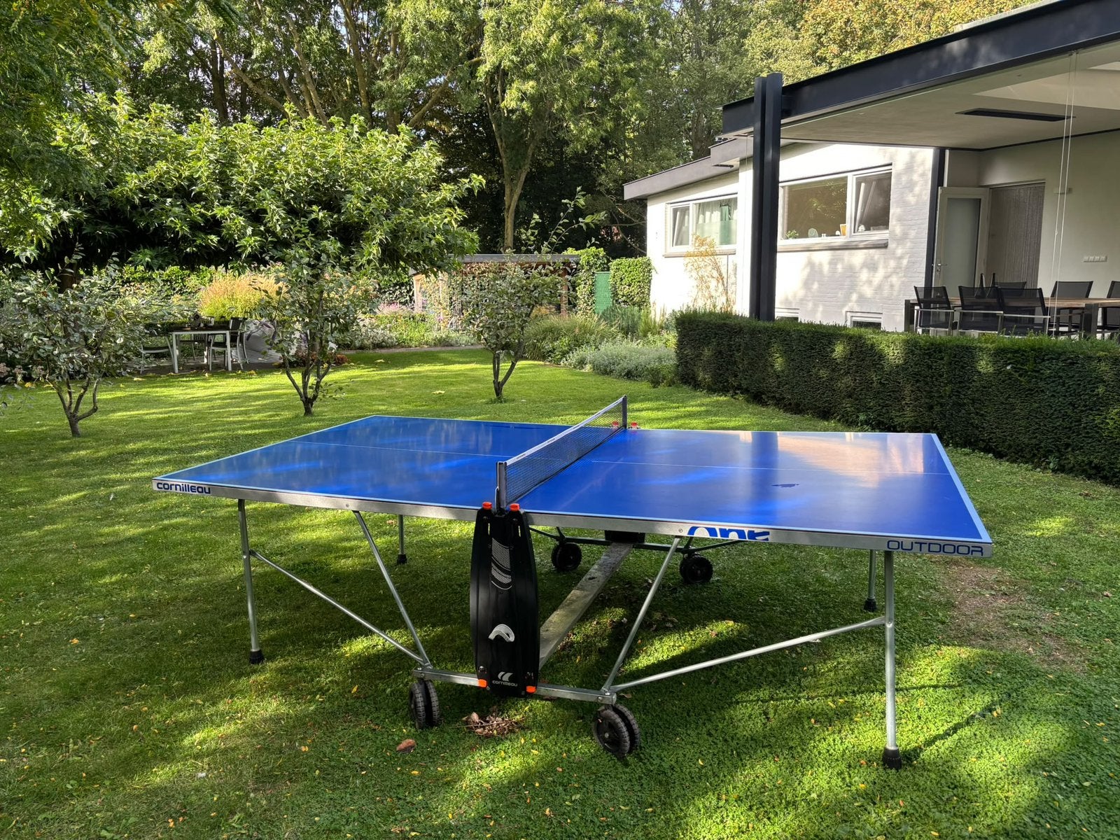 Tafeltennistafel outdoor Cornilleau, Sport en Fitness, Tafeltennis, Ophalen of Verzenden, Gebruikt, Tafel Outdoor, Verrijdbaar
