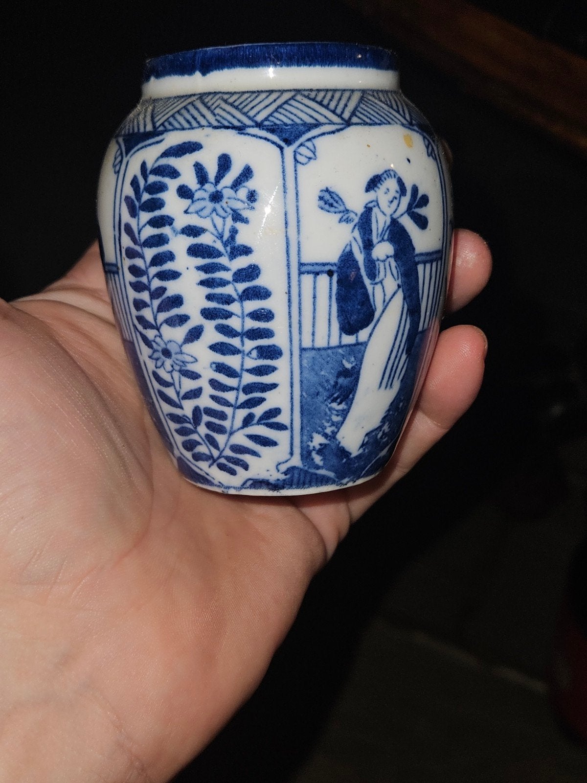 Antiek Mosa Lepelvaasje met Lange Lijs Decor (1900-1910), Ophalen of Verzenden