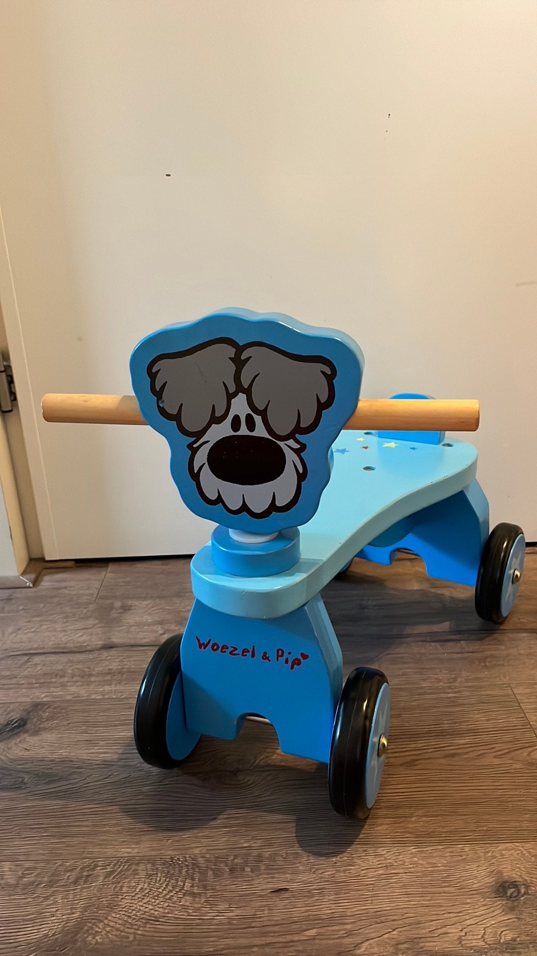 Woezel & Pip - blauwe loopfiets Woezel, Kinderen en Baby's, Speelgoed | Buiten | Voertuigen en Loopfietsen, Ophalen, Gebruikt