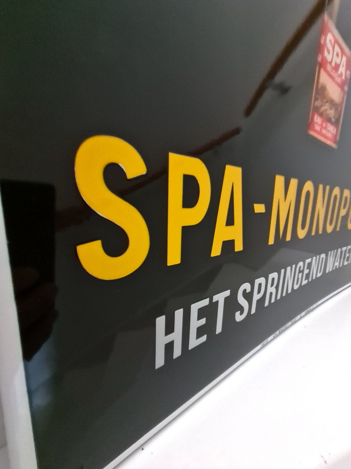 emaille bord Spa nieuw zwart, Verzamelen, Merken en Reclamevoorwerpen, Ophalen of Verzenden, Reclamebord