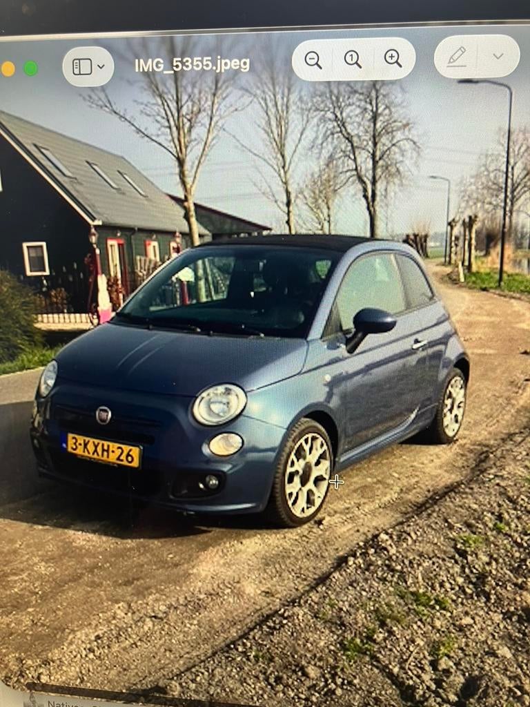 Fiat 500C 0.9 85pk Turbo Twinair 2013 Blauw, Auto's, Fiat, 31 €/maand, Cabriolet, Leder en Stof, Origineel Nederlands