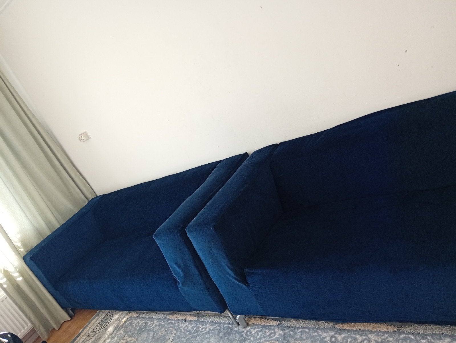 Stevige bank met afneembare, wasbare hoezen, Ophalen, Gebruikt, Minder dan 75 cm, Rechte bank