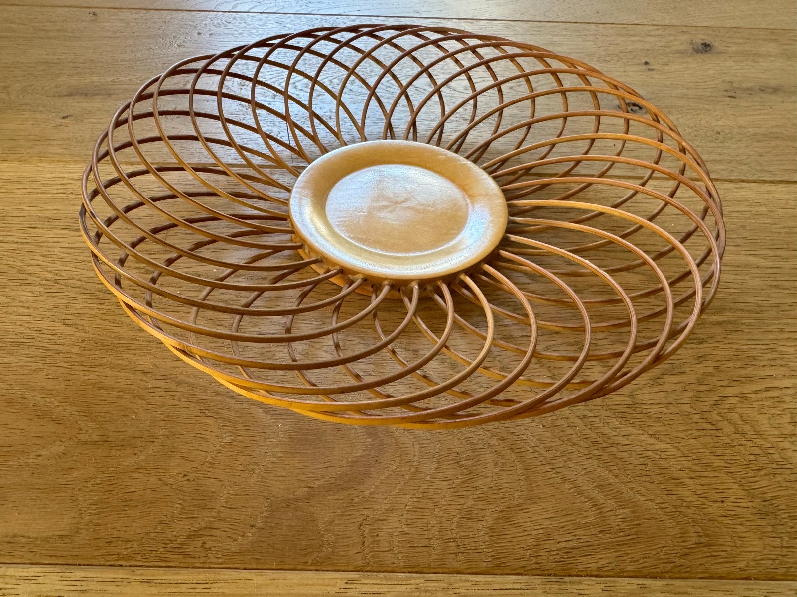 Vintage houten/pitriet schaal - Sierlijk en decoratief, Ophalen of Verzenden
