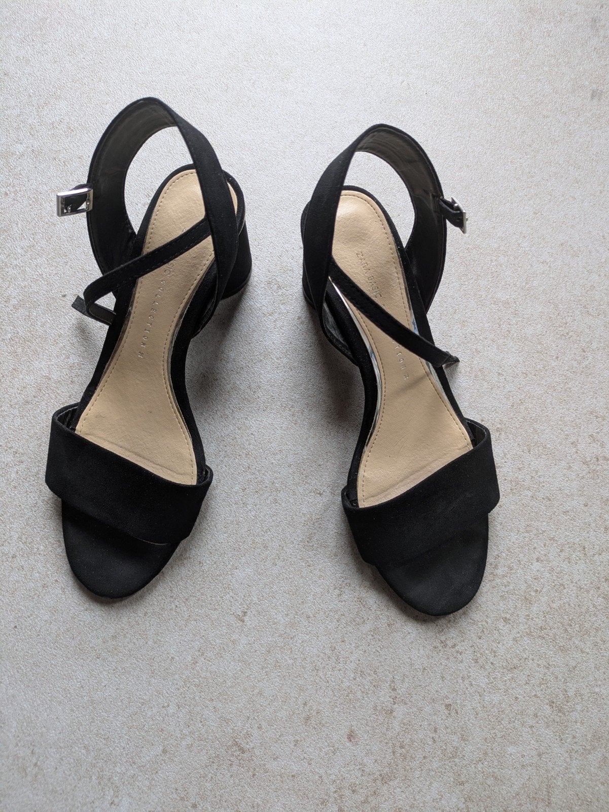Zara sandalen zwart maat 36, suede leer, Zo goed als nieuw, Zara, Zwart, Sandalen of Muiltjes