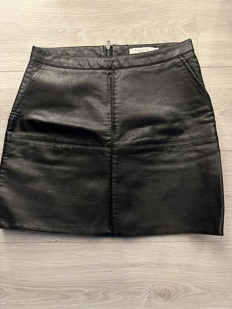 Costes (kunst)leren damesrok maat S, Zwart, Ophalen of Verzenden, Zo goed als nieuw, Maat 36 (S)