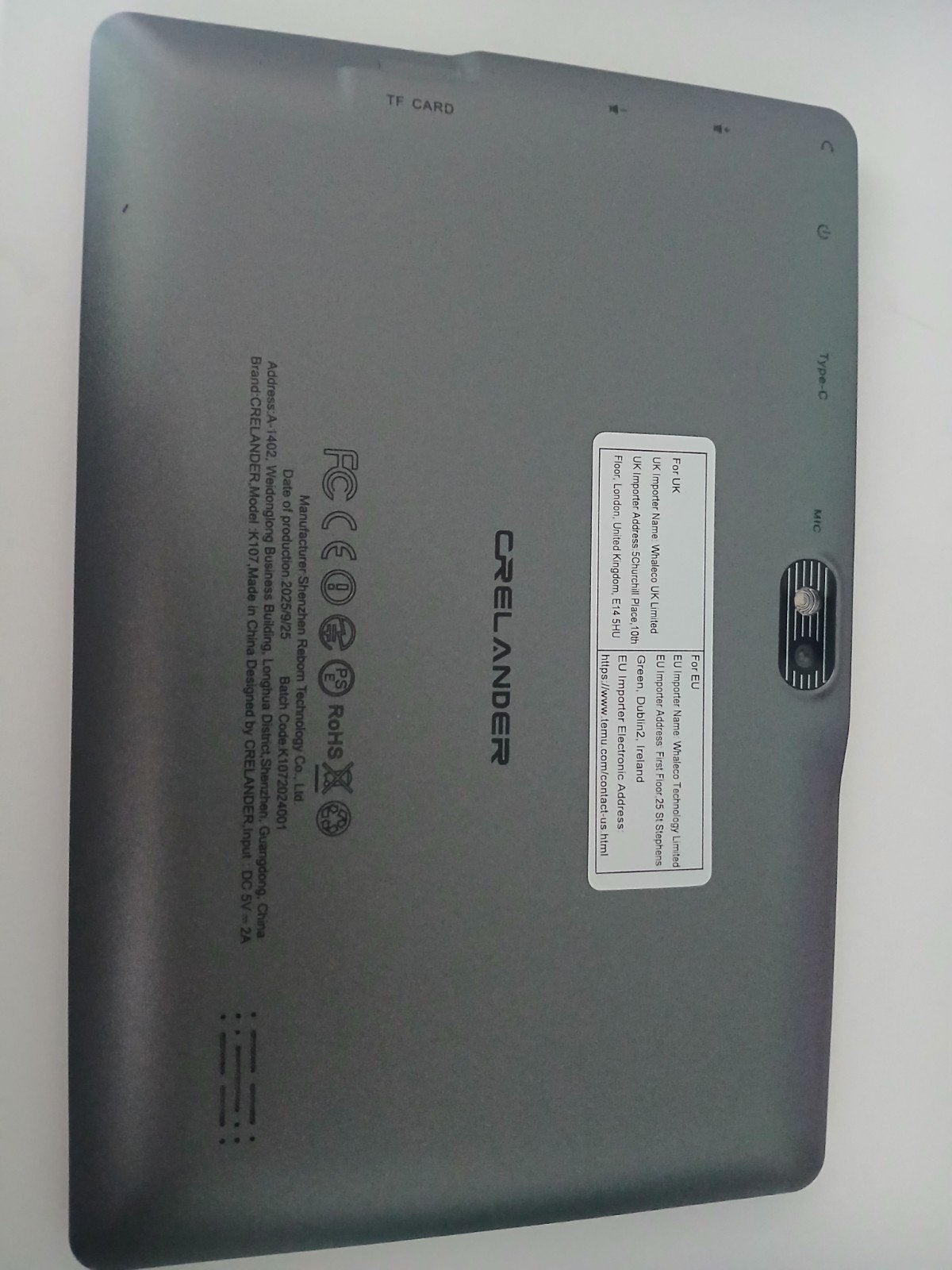 Crelader K107 7 inch Tablet PC - Nieuw in doos, Computers en Software, Ophalen, K107, Crelader, Nieuw
