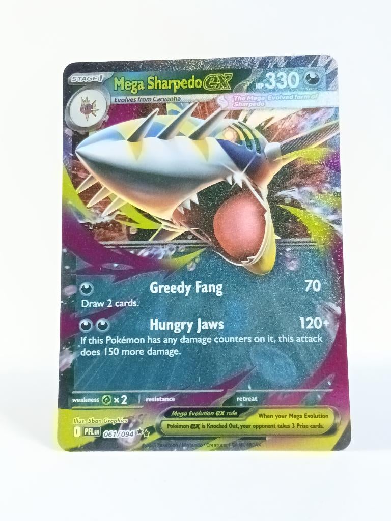 Pokémon - PFLEN - Mega Sharpedo ex - 061/094 - ex, Hobby en Vrije tijd, Verzamelkaartspellen | Pokémon, Zo goed als nieuw, Losse kaart