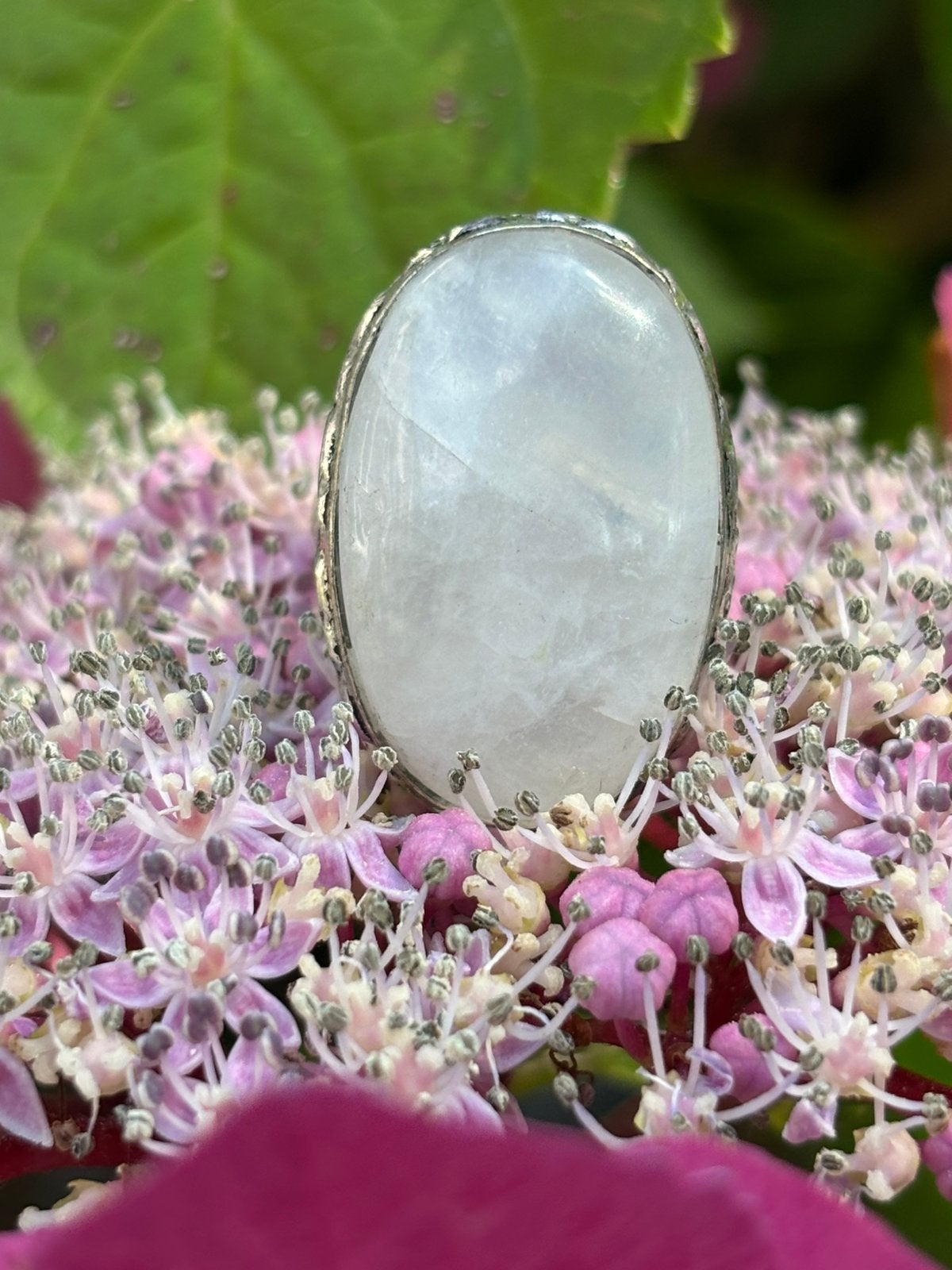 Maansteen Edelsteenring maat 18, Sieraden, Tassen en Uiterlijk, Ringen, 18 tot 19, Wit, Nieuw, Ophalen of Verzenden
