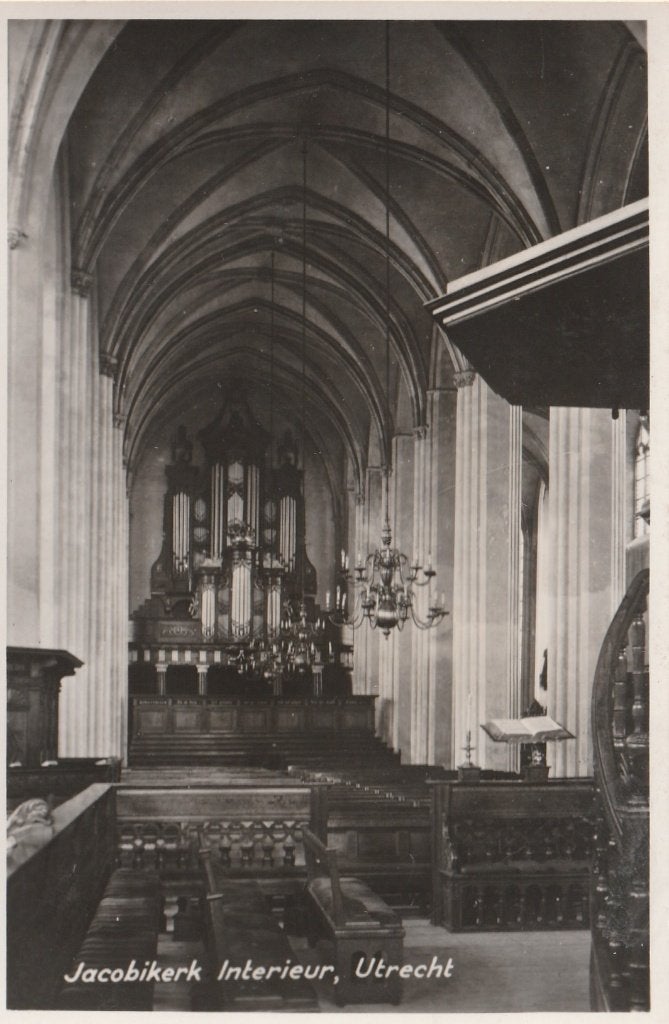 UTRECHT Jacobi Kerk Interieur, Verzamelen, Verzenden, 1920 tot 1940, Ongelopen, Utrecht
