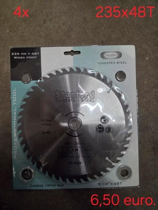 4 nieuwe zaagbladen widia 235 mm en 48 tanden., Doe-het-zelf en Verbouw, Kettingzaag, Nieuw, Ophalen of Verzenden, 30 tot 70 mm
