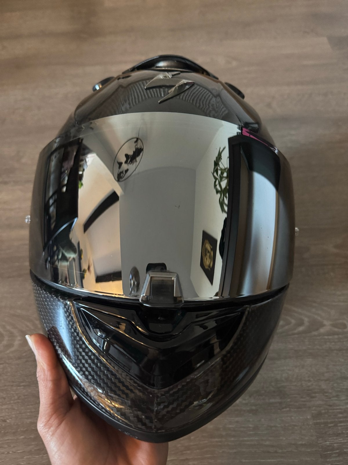 Scorpion EXO-1400 Carbon Maat XS met 3 vizieren, Motoren, Overige merken, XS, Ophalen of Verzenden, Integraalhelm