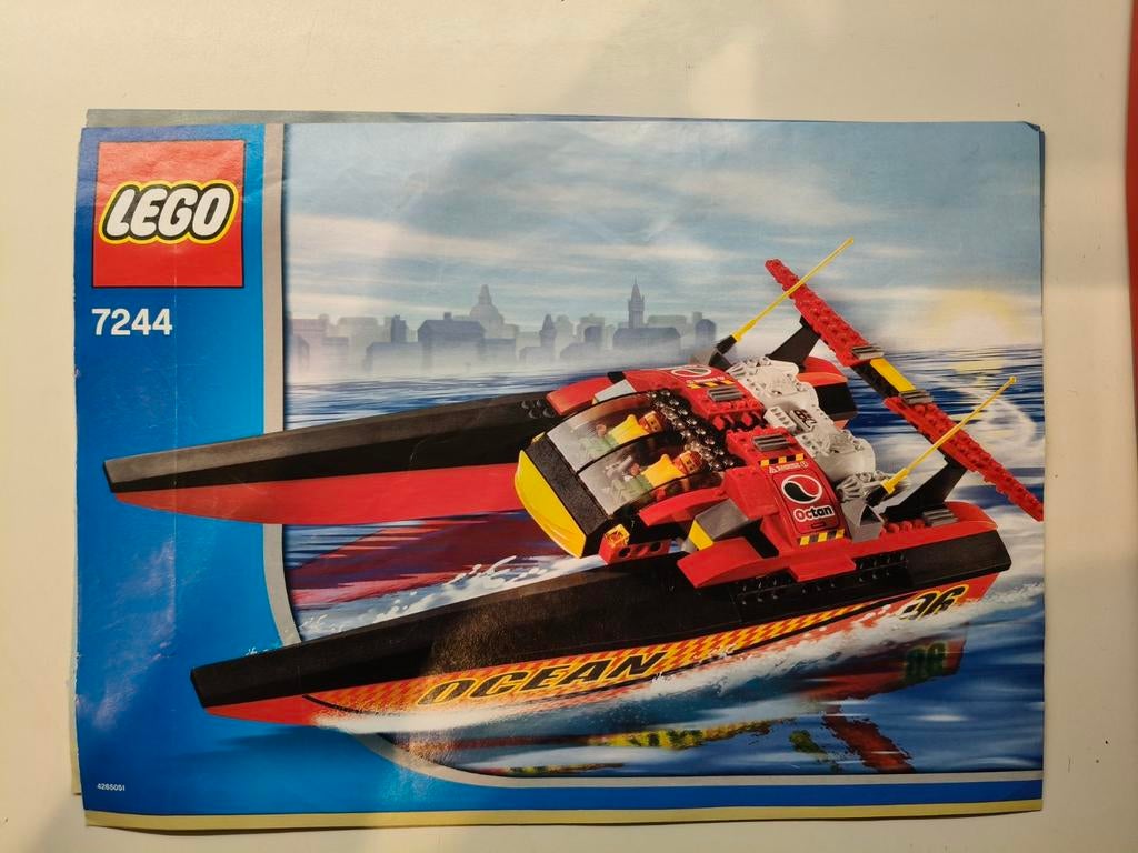 Lego City 7244 Raceboot met instructieboekje, Lego, Compleet, Ophalen of Verzenden, Complete set