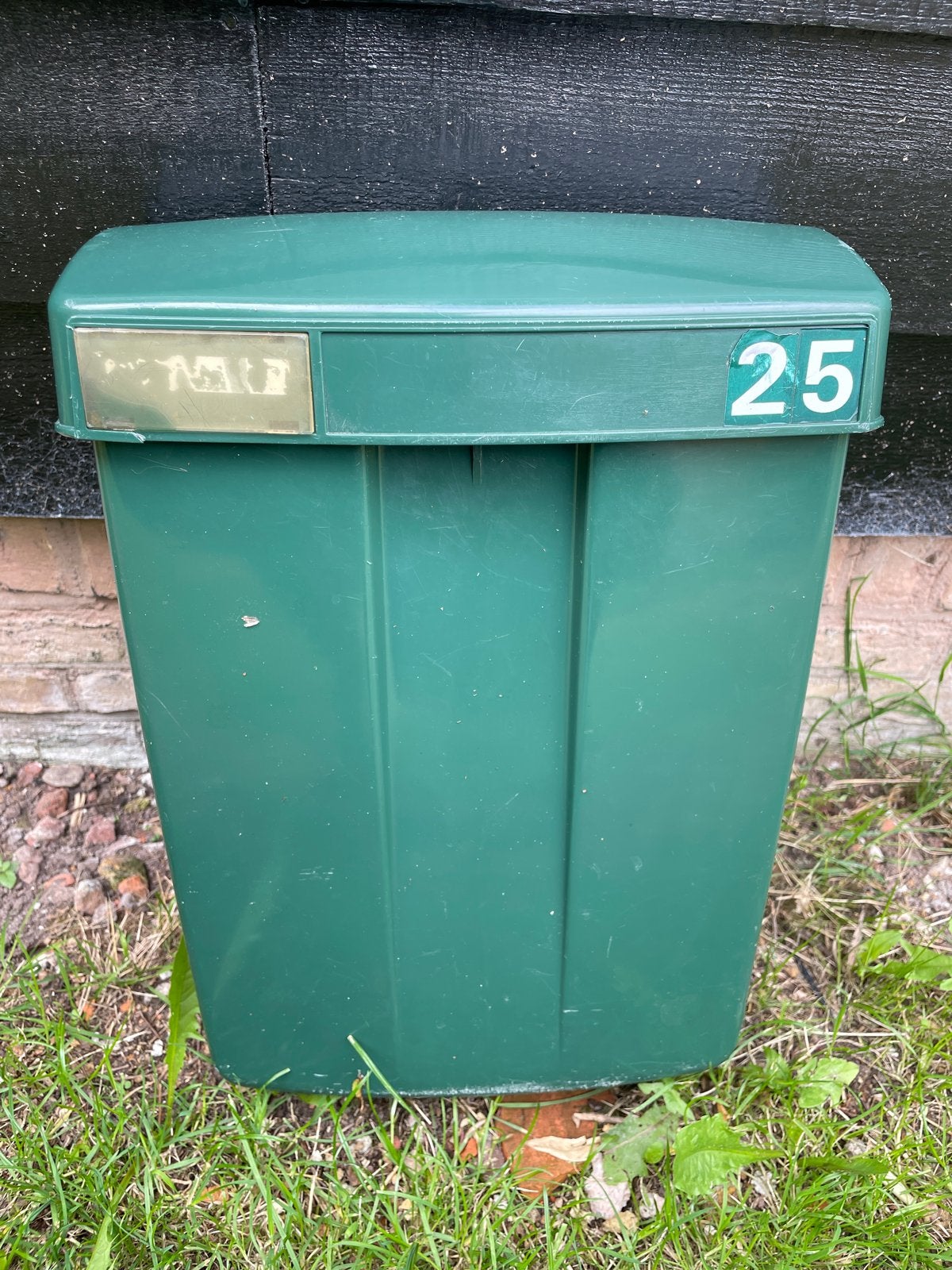 Vintage ptt tno kunststof groene brievenbus, Tuin en Terras, Brievenbussen, Ophalen of Verzenden, Gebruikt, Kunststof, Wandbrievenbus