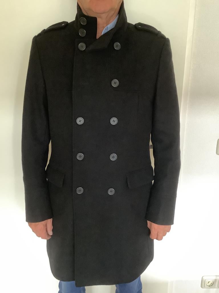 Heren mantel gekleed zwart, Kleding | Heren, Jassen | Winter, Ophalen, Zo goed als nieuw, Maat 52/54 (L), Zwart