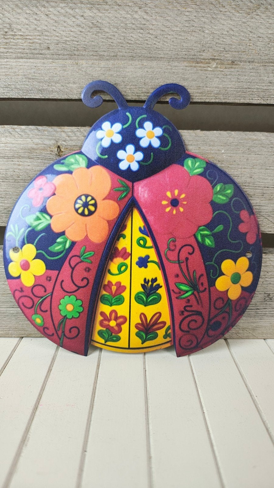 Kleurrijke Metalen Lieveheersbeestje Wanddecoratie / Bord (1, Diversen, Verzenden