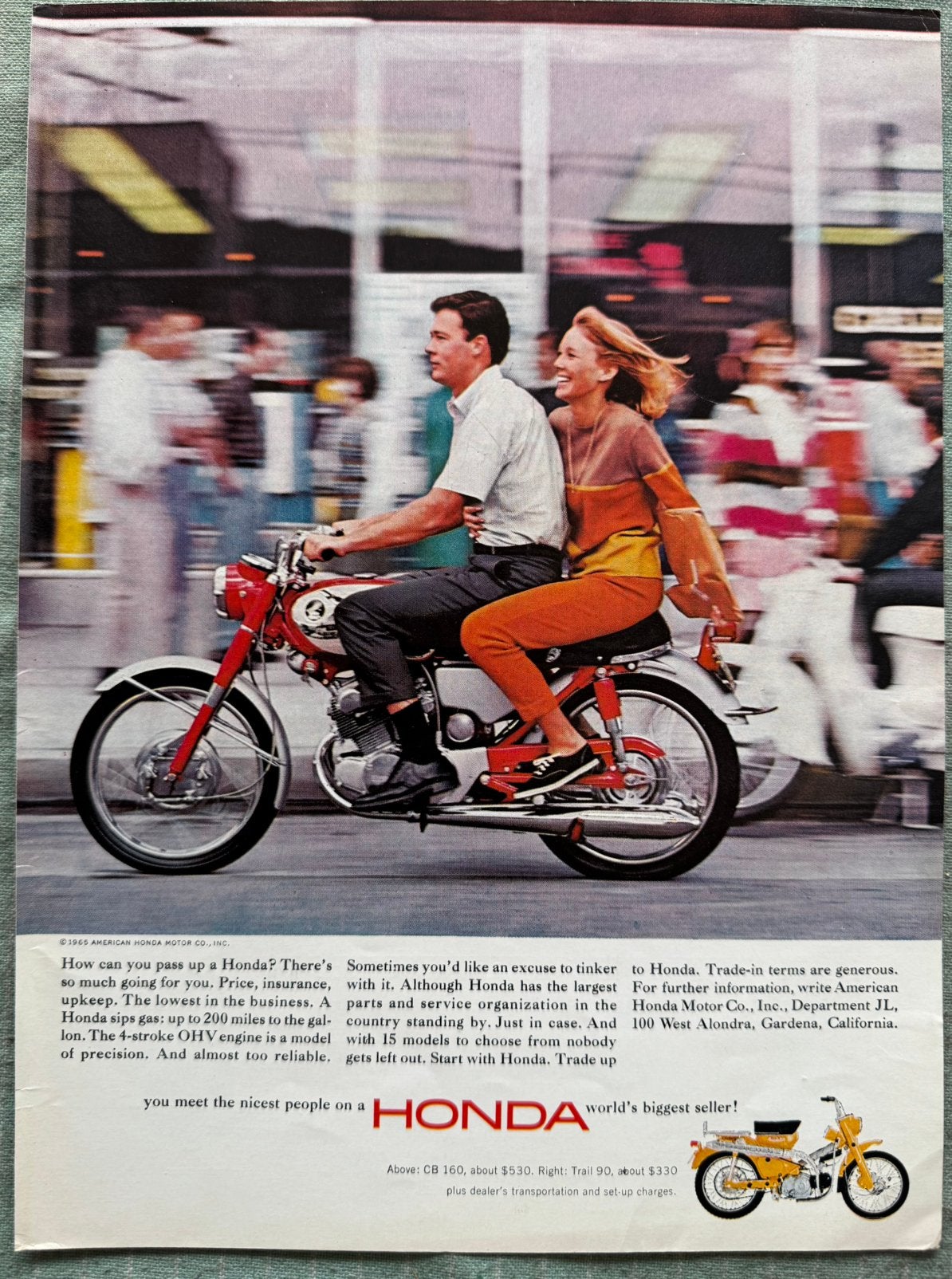 Advertentie 1965 Honda CB160 en Trail 90, Verzenden, Zo goed als nieuw, Motoren