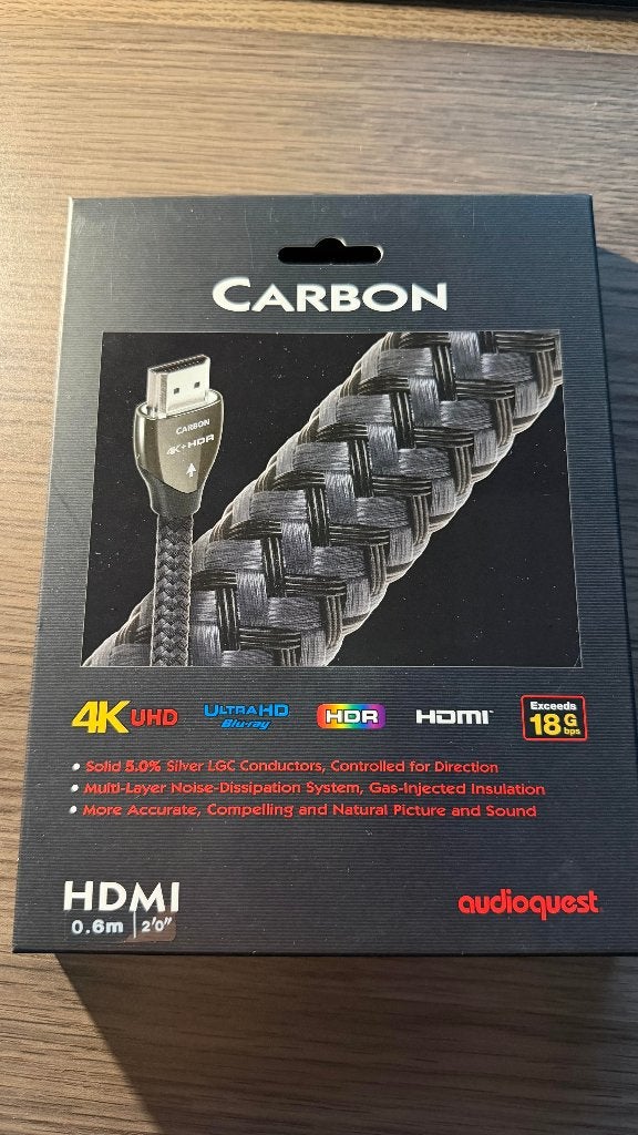 AudioQuest Carbon HDMI Cable (0.6 meter) NIEUW, Audio, Tv en Foto, Audiokabels en Televisiekabels, Ophalen of Verzenden, Zo goed als nieuw