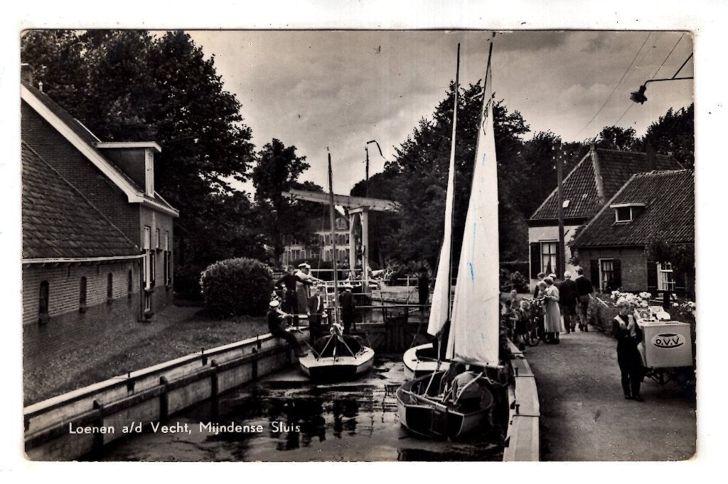 Mijnden Sluis Breukelen Loosdrecht  1960, Verzamelen, Ansichtkaarten | Nederland, Verzenden, 1940 tot 1960, Gelopen, Utrecht