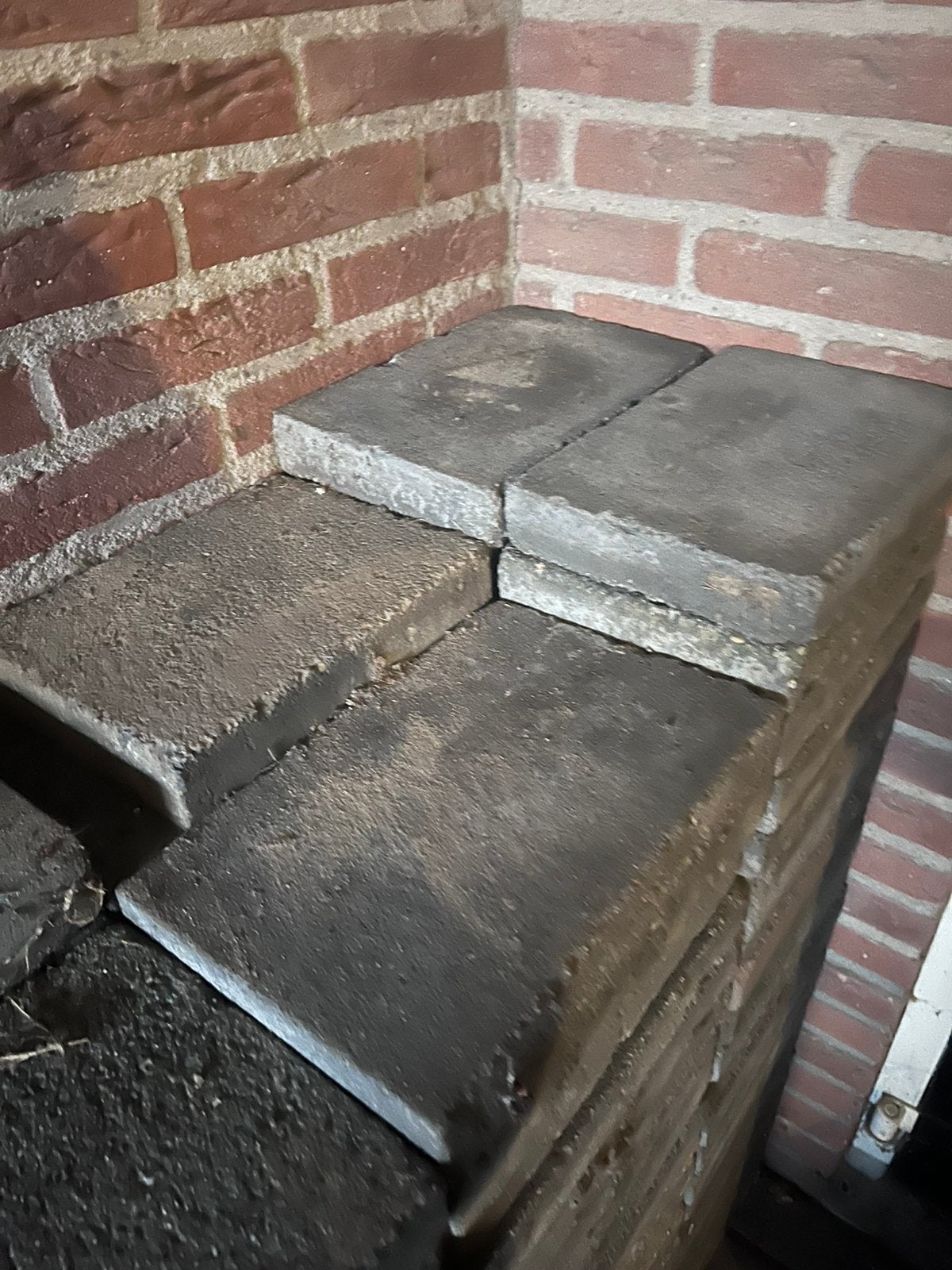 Gratis | ca. 150 tuintegels | 20x30x4,5xm | grijs | ca 9m2, Tuin en Terras, Ophalen, Gebruikt, 5 tot 10 m², Beton
