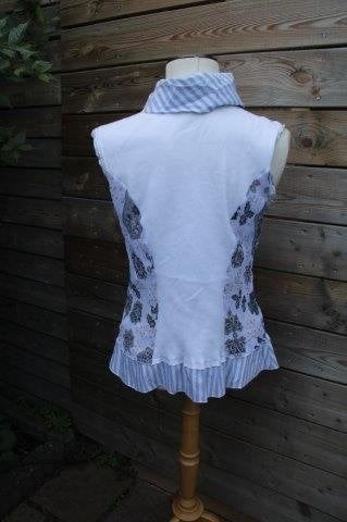 Top wit/ blauw Bottega mt M Vaste prijs, Kleding | Dames, Maat 38/40 (M), Blauw, Ophalen of Verzenden, Zo goed als nieuw