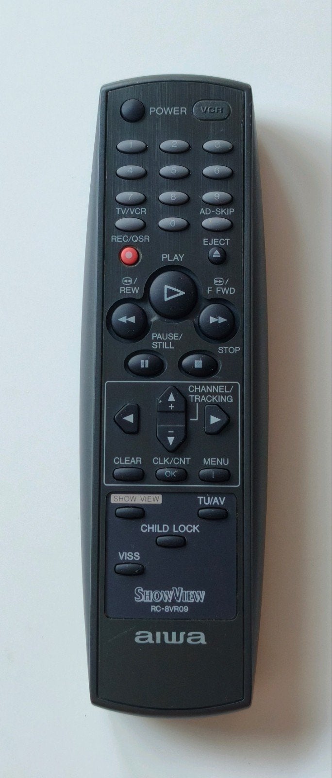 Aiwa RC-8VR09 VCR/VHS Afstandsbediening, Ophalen of Verzenden, Gebruikt, Origineel, Vhs