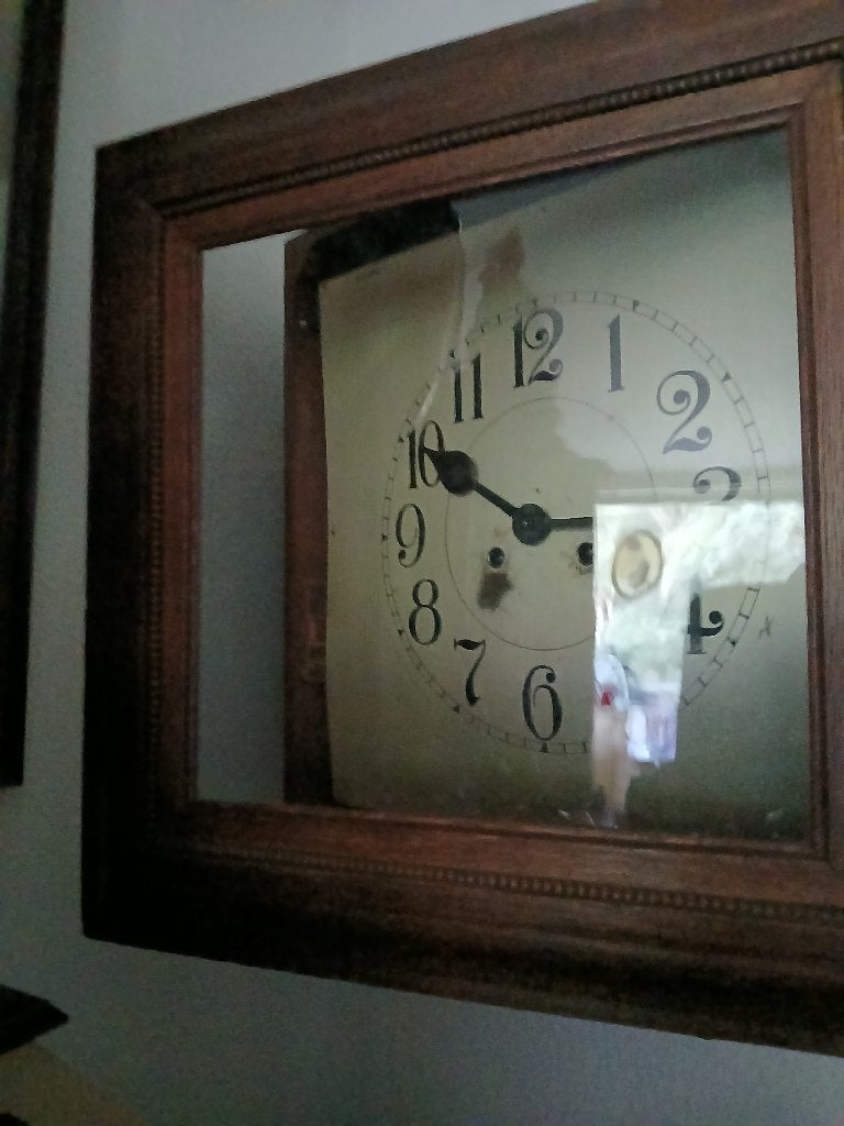 Antieke schoolklok, Antiek en Kunst, Antiek | Klokken, Ophalen of Verzenden