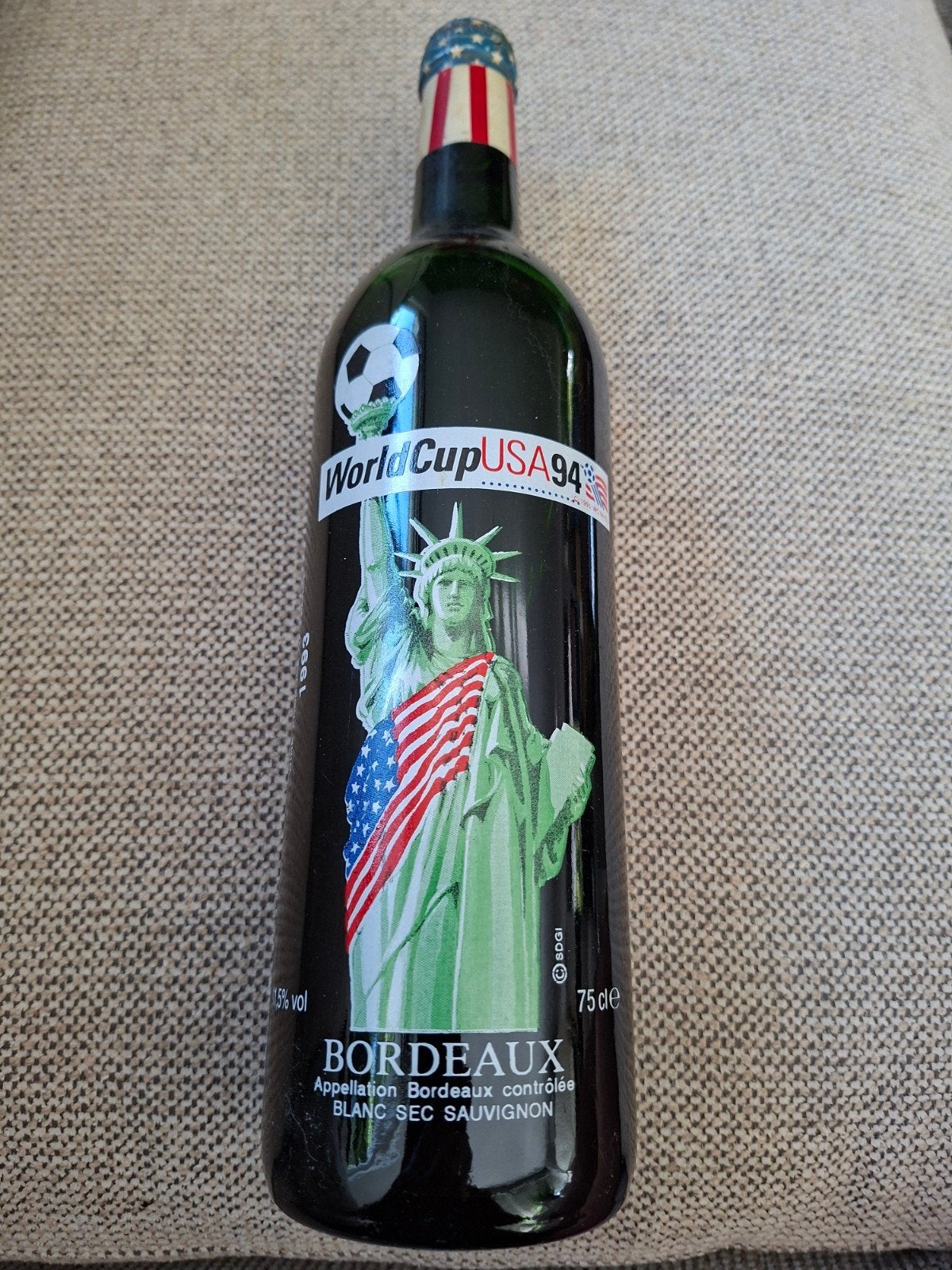 World Cup USA 94 Bordeaux Blanc Sec Sauvignon, Ophalen of Verzenden, Gebruikt, Frankrijk, Witte wijn