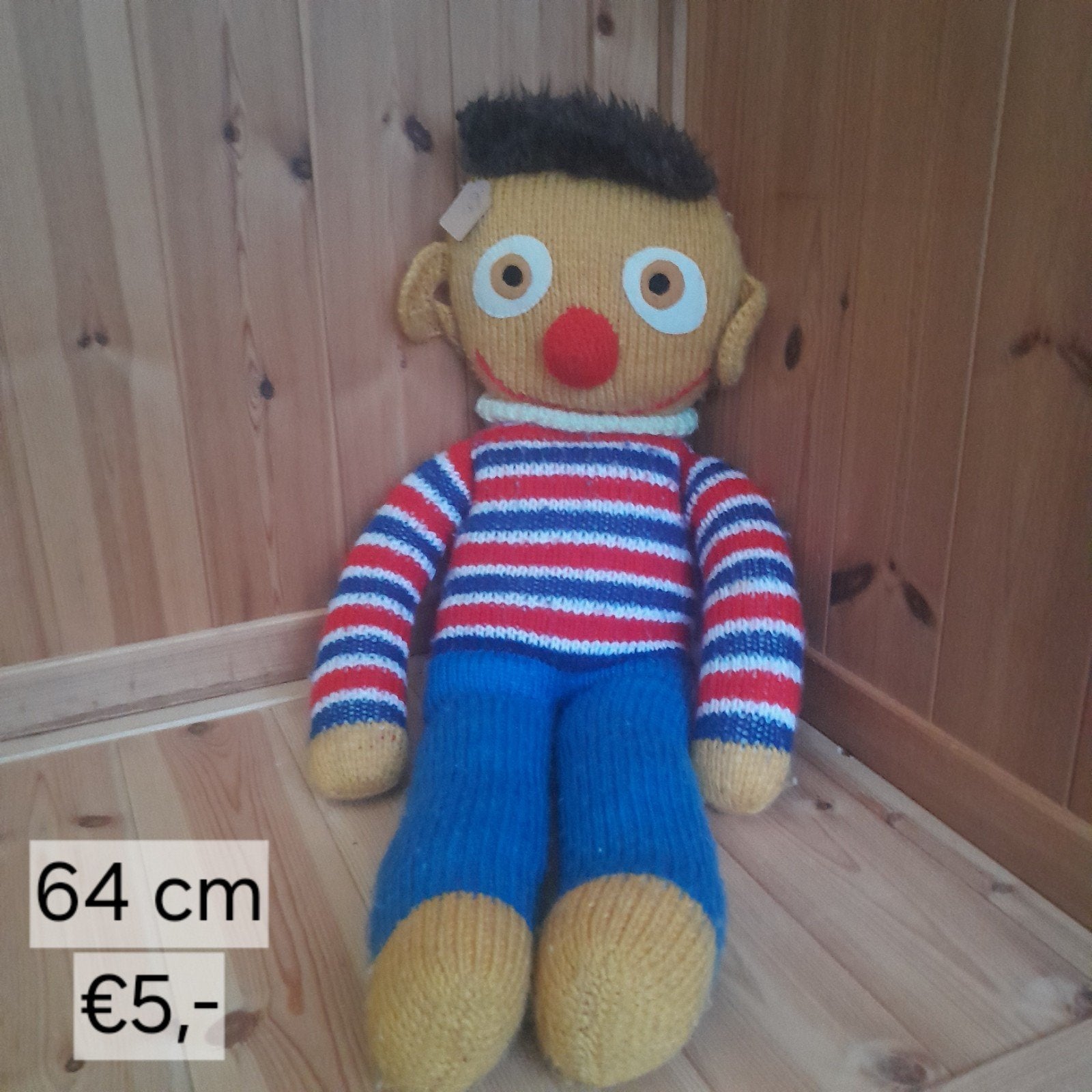 Grote gebreide Bert knuffel - Sesamstraat, Kinderen en Baby's, Speelgoed | Knuffels en Pluche, Gebruikt, Overige merken, Overige typen