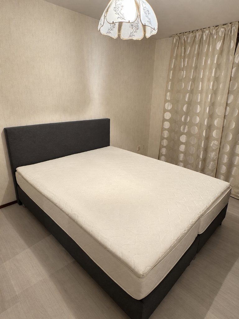 Compleet bed inclusief matrassen & topmatras, nette staat, Ophalen, Gebruikt, Tweepersoons, 180 cm