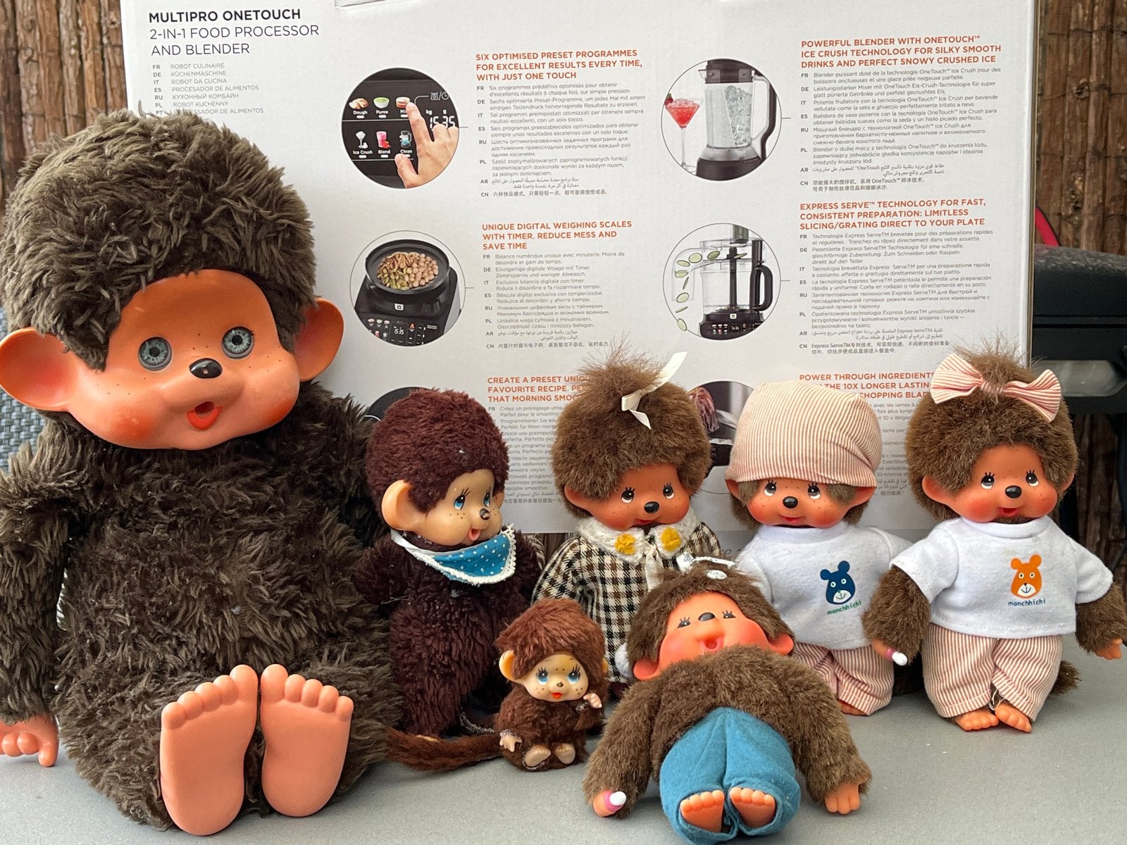 Monchhichi knuffels - Grote collectie van 7 stuks, Gebruikt, Overige merken, Overige karakters, Ophalen of Verzenden