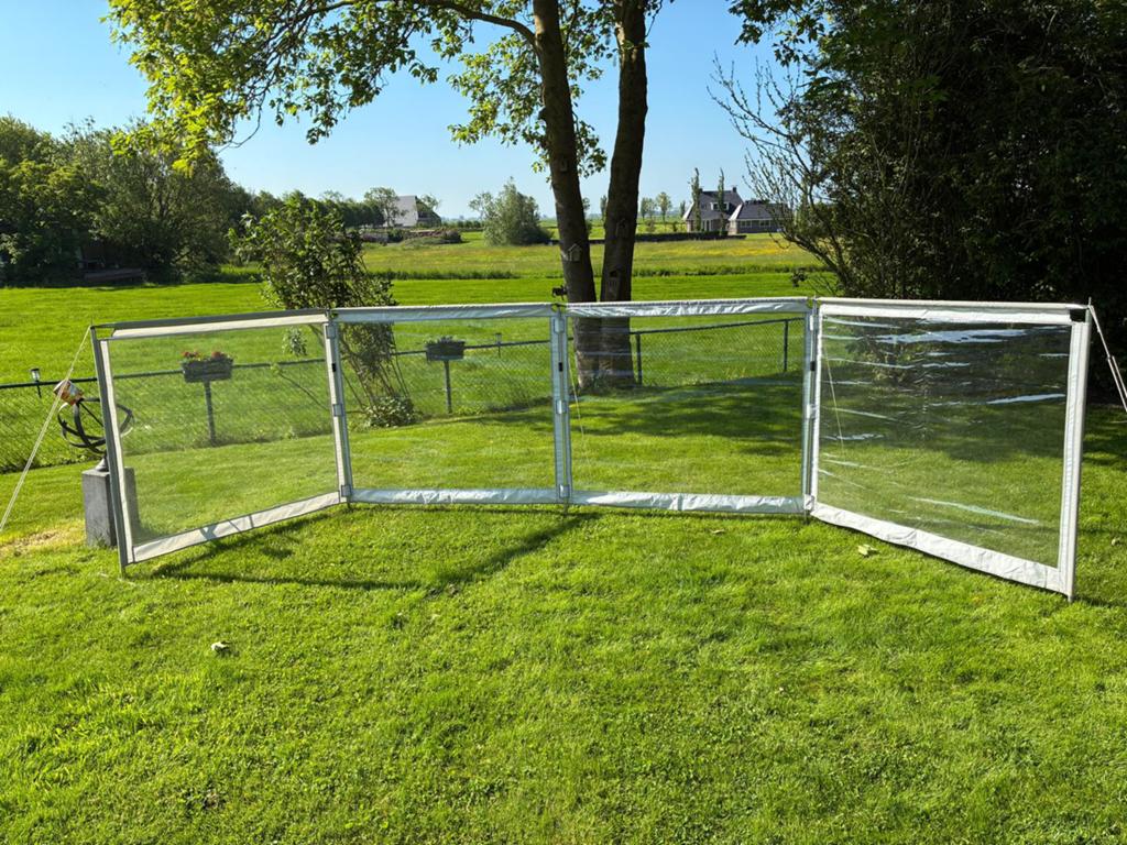 Windscherm. 4 vaks doorzichtig windscherm 6 meter., Caravans en Kamperen, Ophalen, Gebruikt