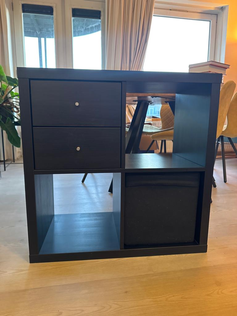 Zwart IKEA Kallax Kast 4 vakken, Ophalen, Gebruikt