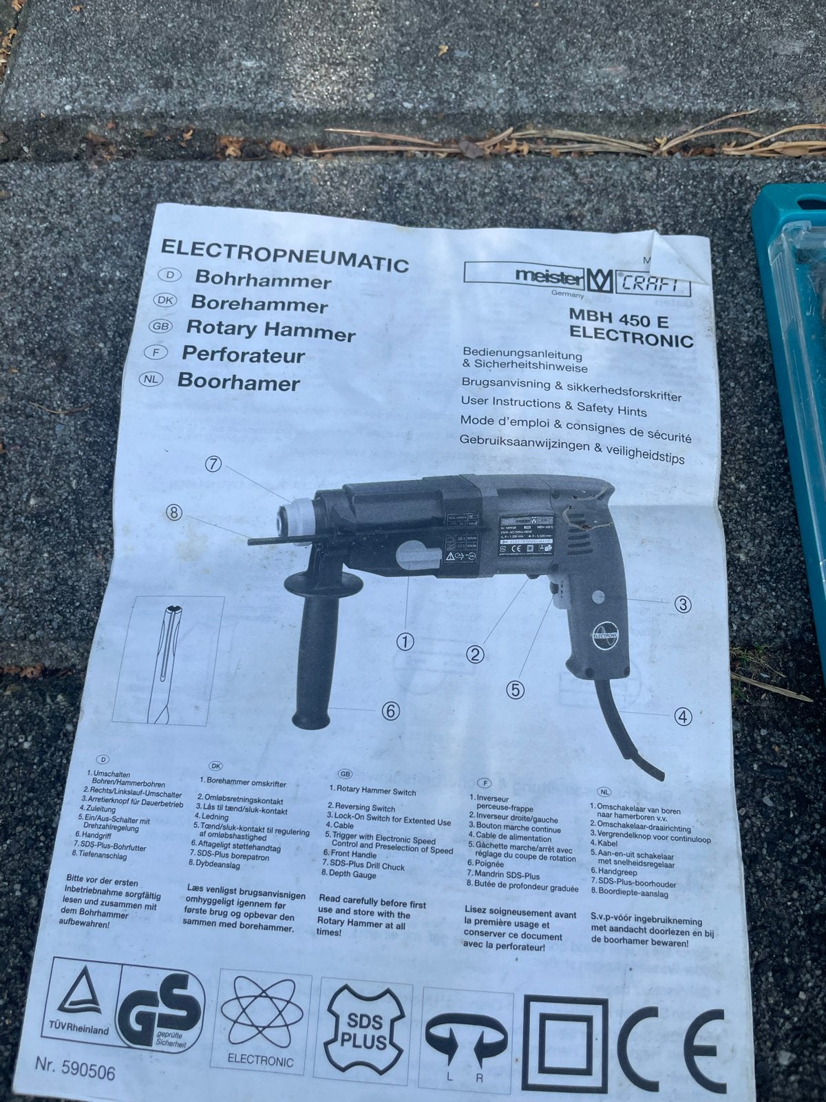 Meister Craft MBH 450 E Boorhamer met SDS Plus boren, Gebruikt, Boor- en/of Breekhamer, Ophalen of Verzenden, Klopboormechanisme