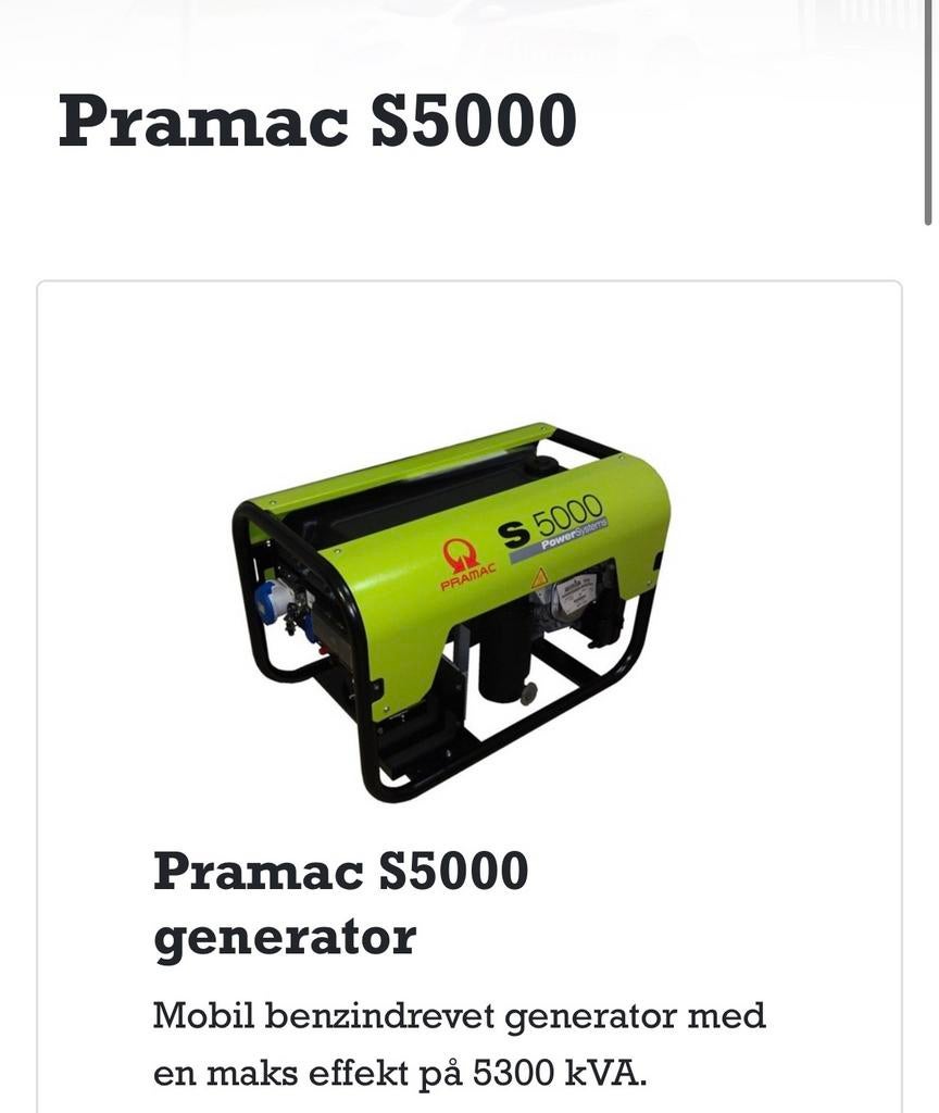 Pramac S5000 PowerSystems aggregaat, Ophalen, Nieuw, 5 tot 10 kVA, Benzine