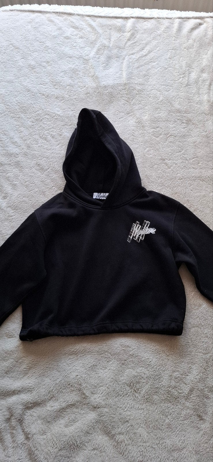 Zwarte crop hoodie met print van Malelions, Ophalen, Malelions, Zwart, Zo goed als nieuw