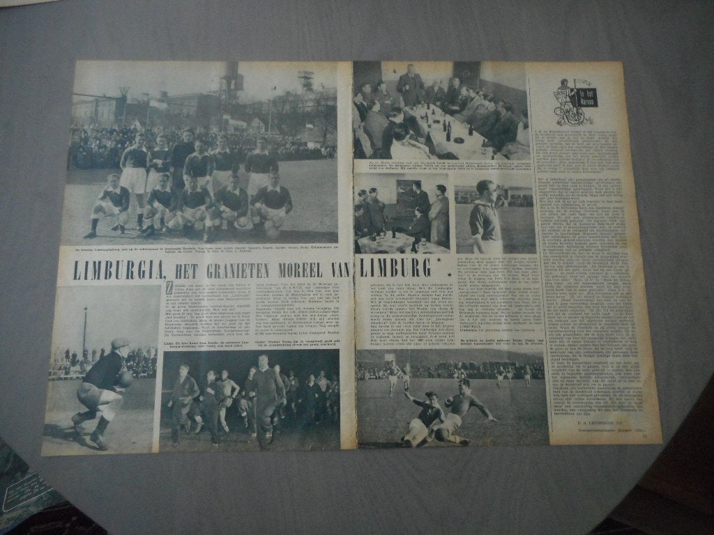 Voetbal. Limburgia. Granieten moreel. 1952., Verzamelen, Ophalen of Verzenden, 1940 tot 1960, Nederland, Knipsel(s)