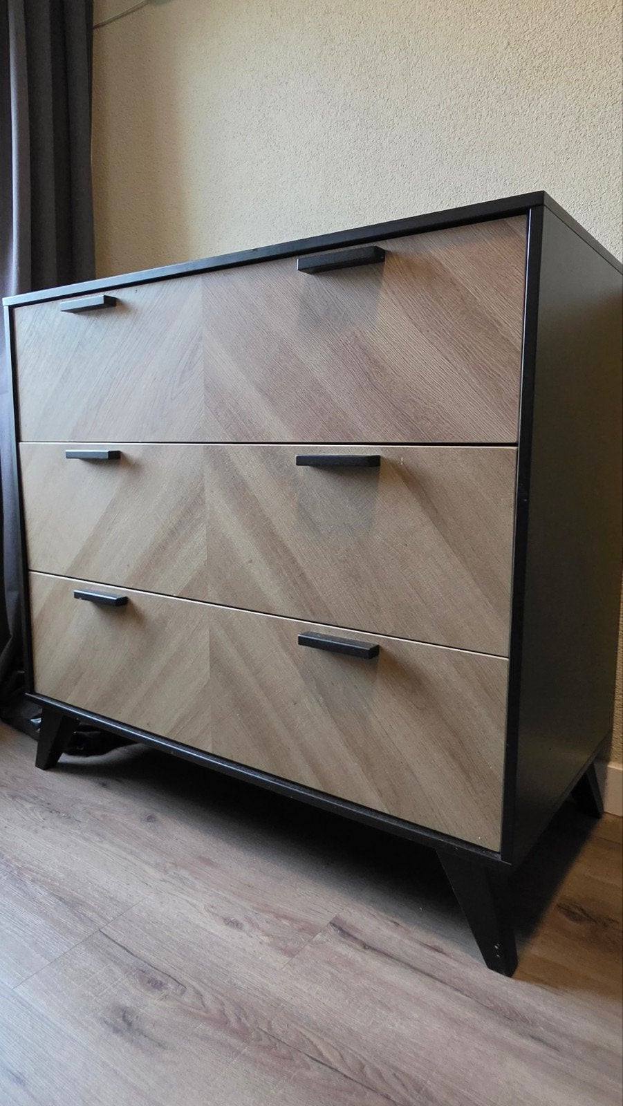 Complete babykamer set: Ledikant, kledingkast en commode, 100 tot 150 cm, Modern, Scandinavisch, Zo goed als nieuw, 150 tot 200 cm